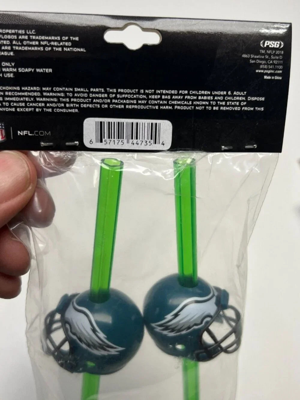 4x Philadelphia Eagles Party Drinking Straws Helmet 12